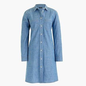 J. Crew Button-Up Dress in Indigo Chambray
